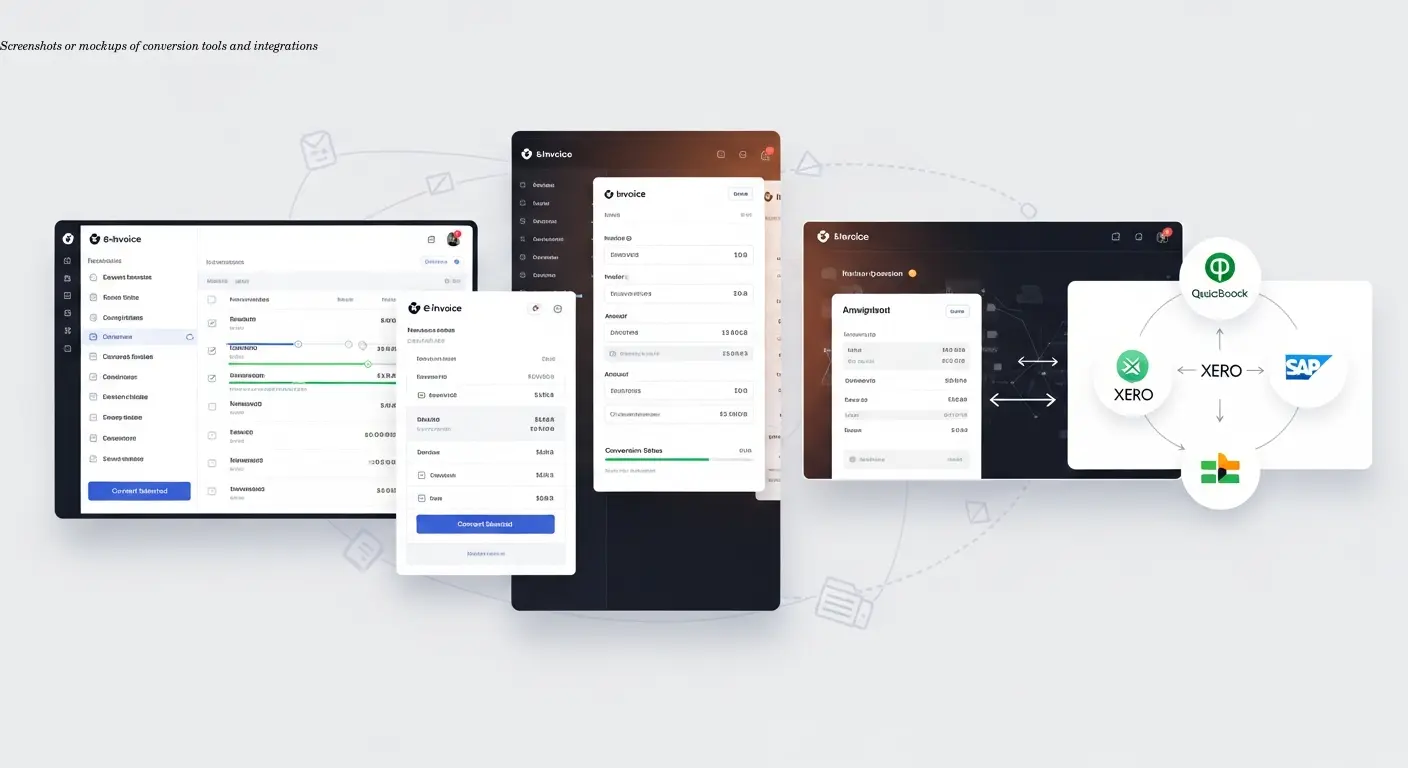 Screenshots or mockups of conversion tools and integrations