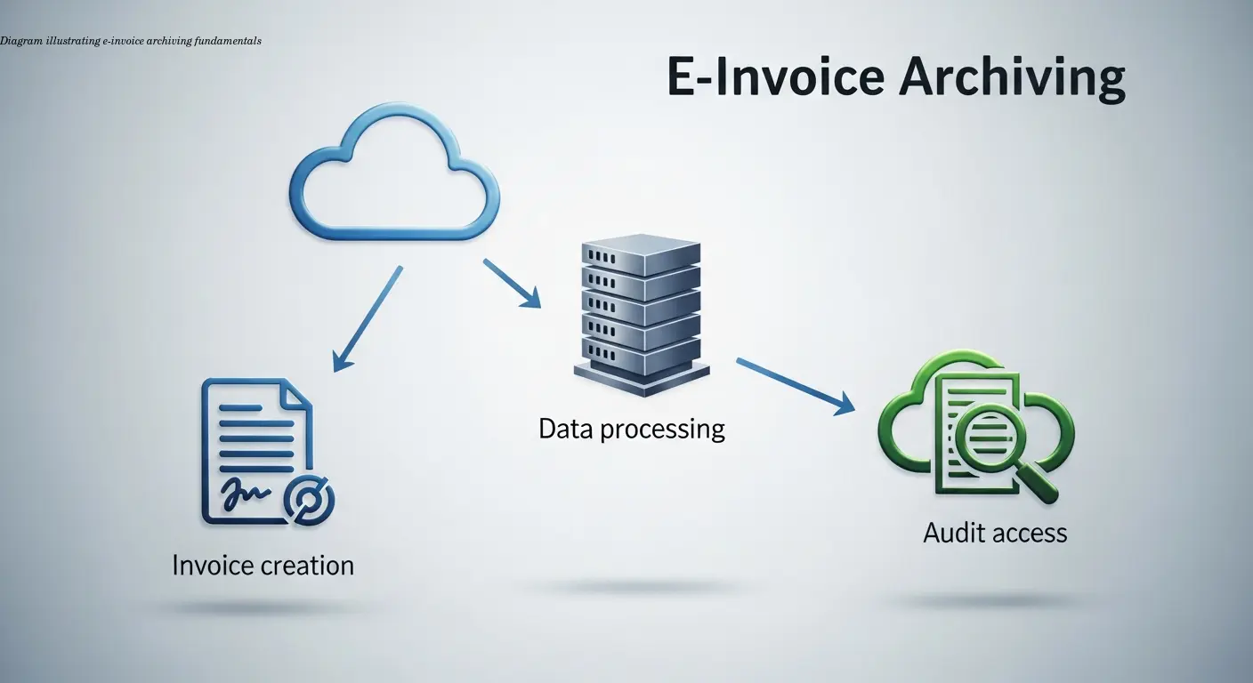 Diagram illustrating e-invoice archiving fundamentals