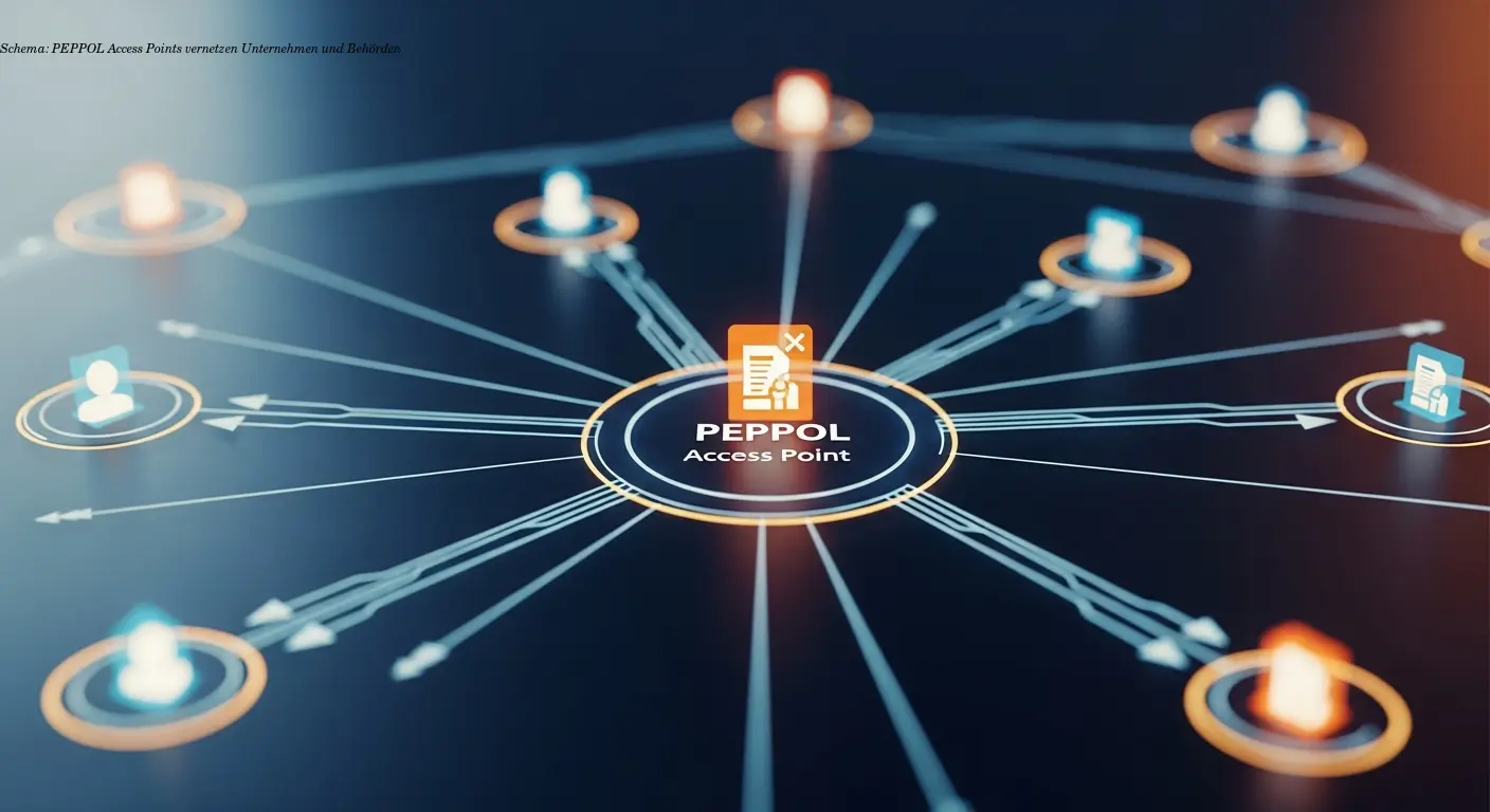 Schema: PEPPOL Access Points vernetzen Unternehmen und Behörden