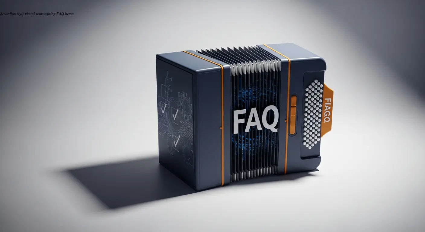 Accordion style visual representing FAQ items