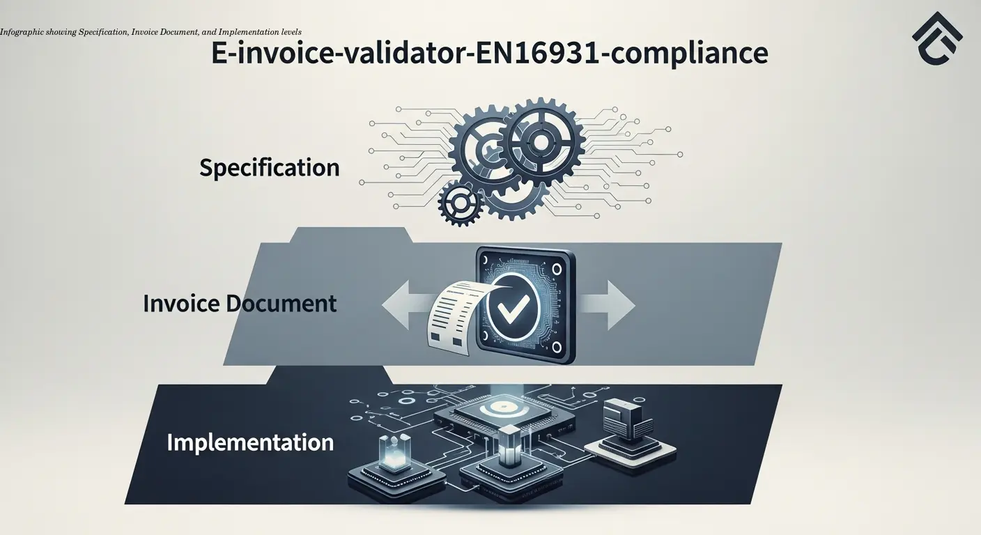 Infographic showing Specification, Invoice Document, and Implementation levels