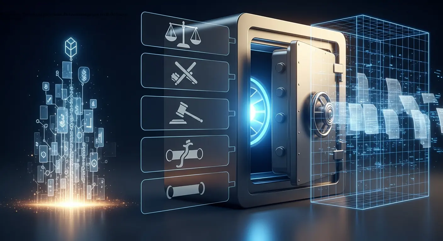 Symbolische Darstellung gesetzlicher Rahmenbedingungen für E-Rechnung Archivierung