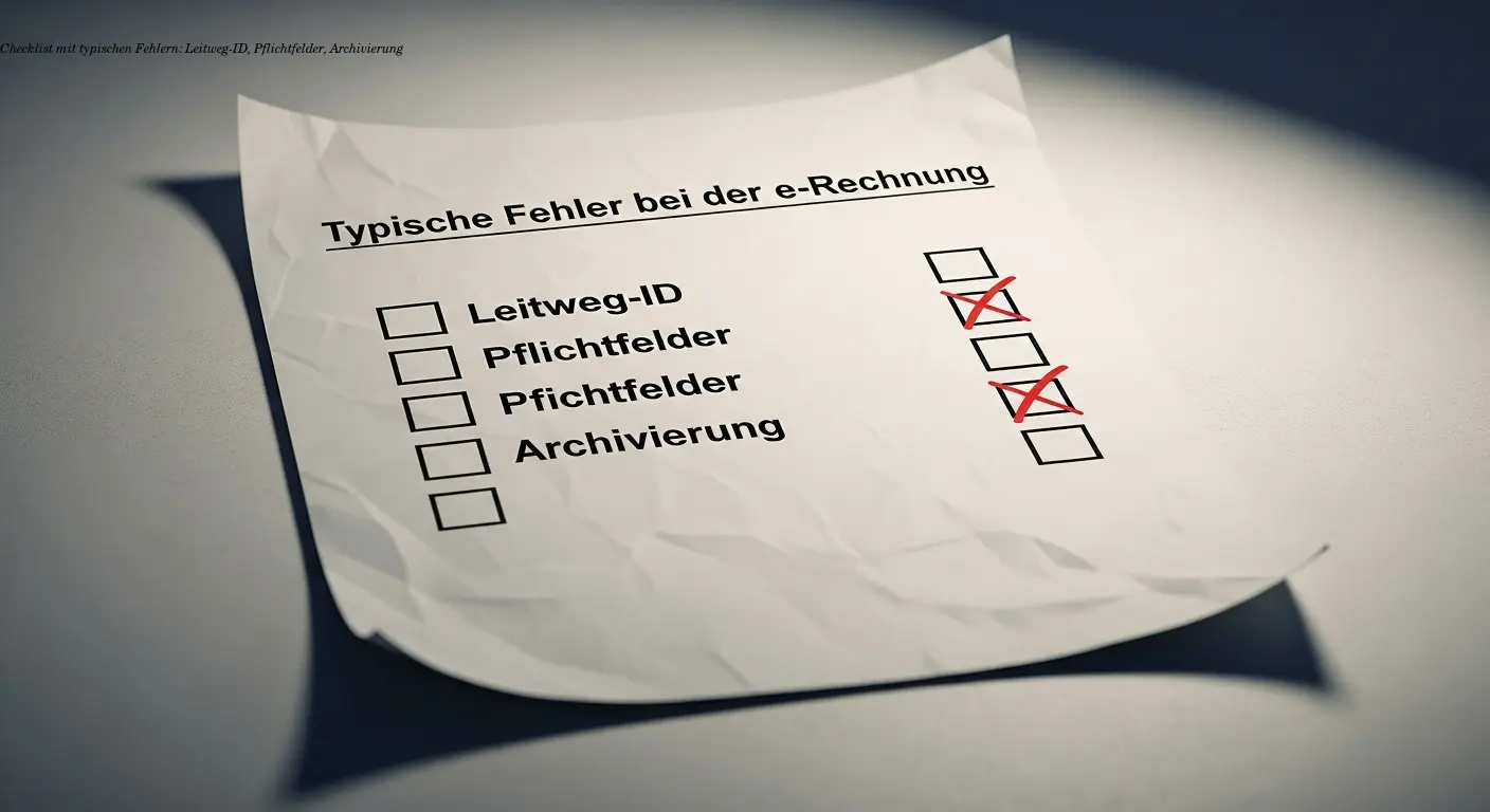 Checklist mit typischen Fehlern: Leitweg-ID, Pflichtfelder, Archivierung