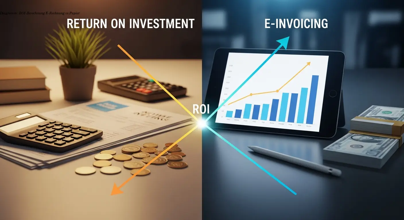 Diagramm: ROI-Berechnung E-Rechnung vs Papier