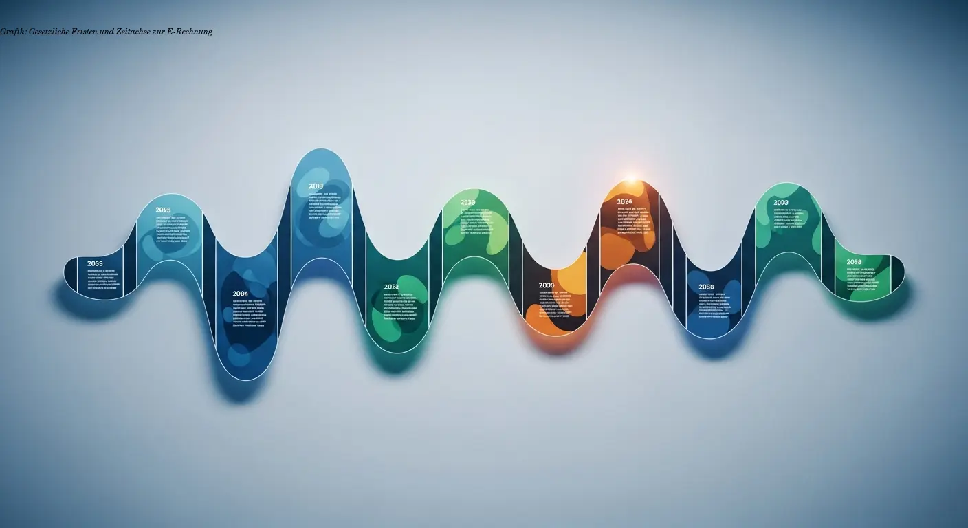 Grafik: Gesetzliche Fristen und Zeitachse zur E-Rechnung