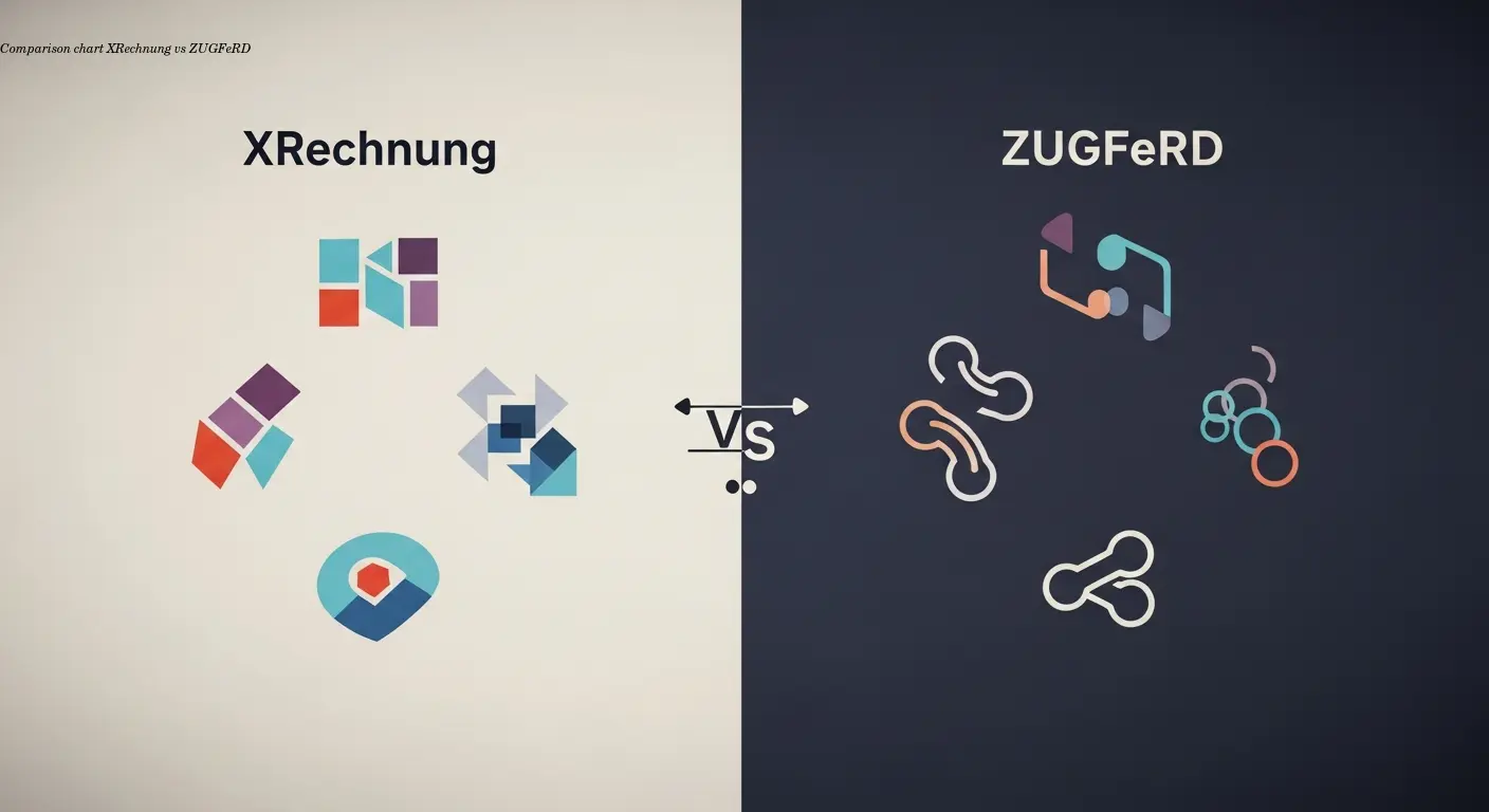 Comparison chart XRechnung vs ZUGFeRD