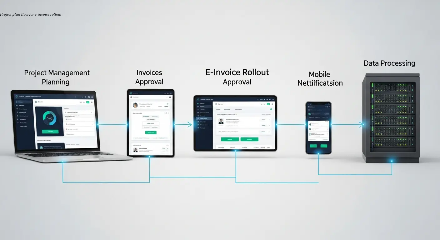 Project plan flow for e-invoice rollout