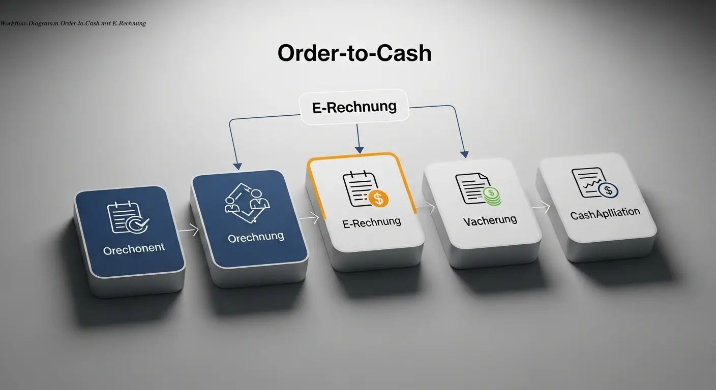 Workflow-Diagramm Order-to-Cash mit E-Rechnung