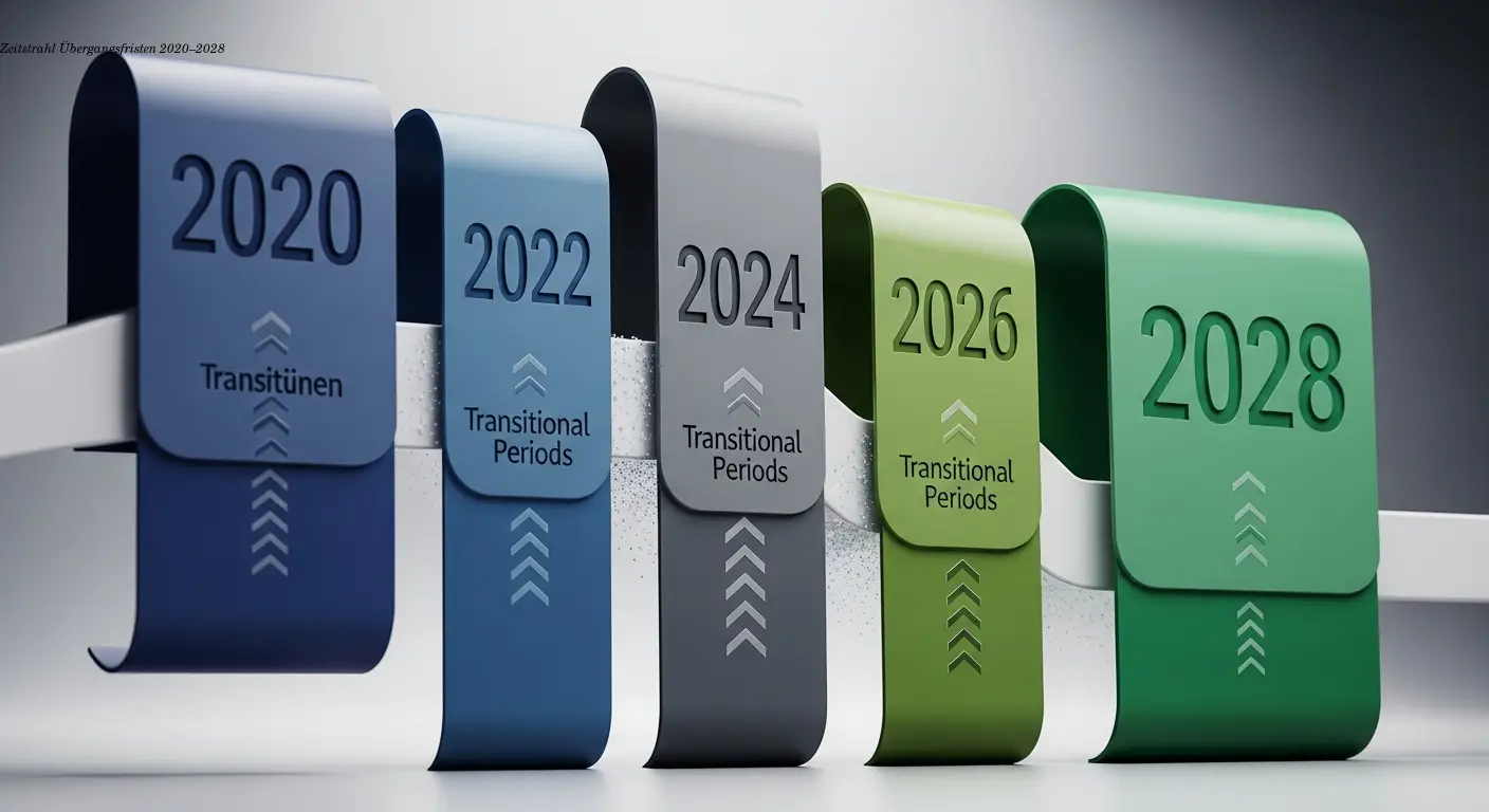 Zeitstrahl Übergangsfristen 2020–2028