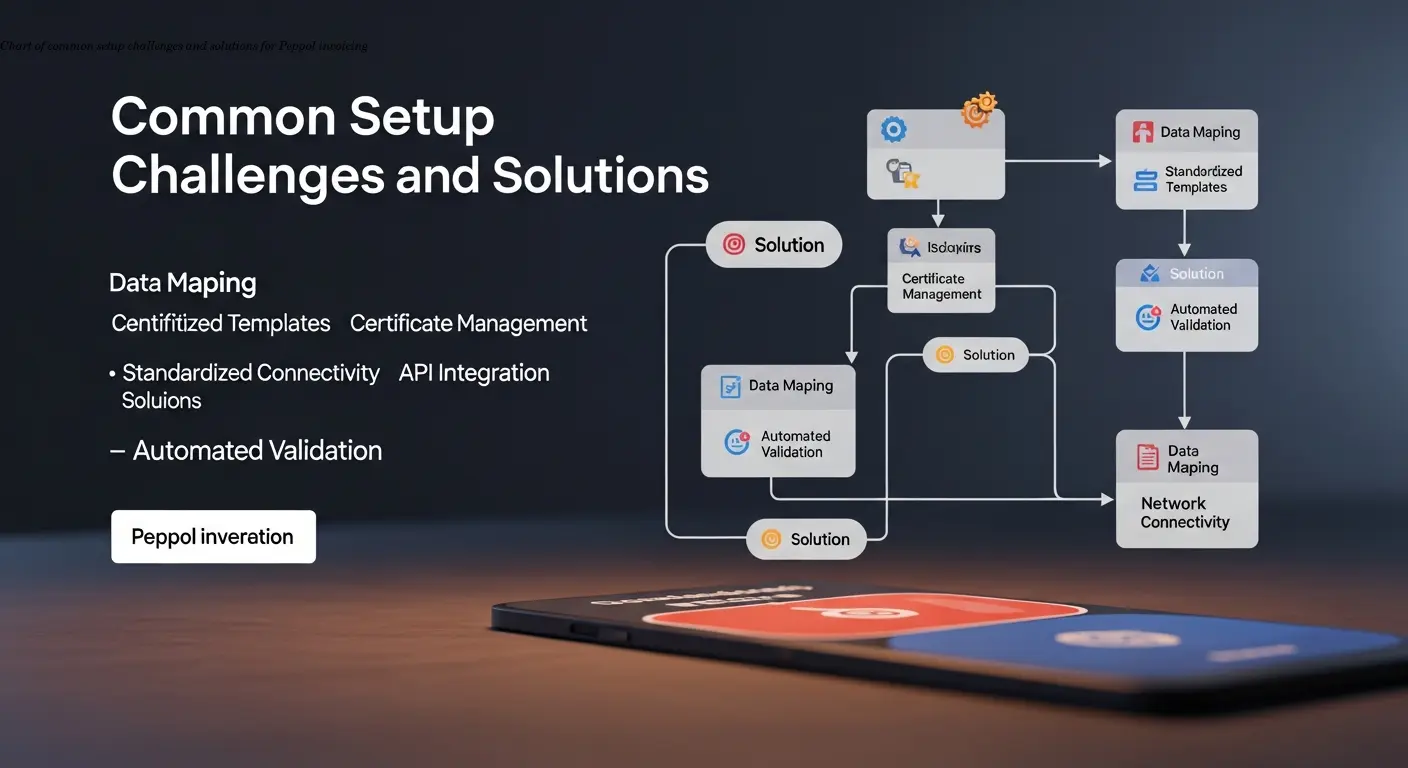 Chart of common setup challenges and solutions for Peppol invoicing