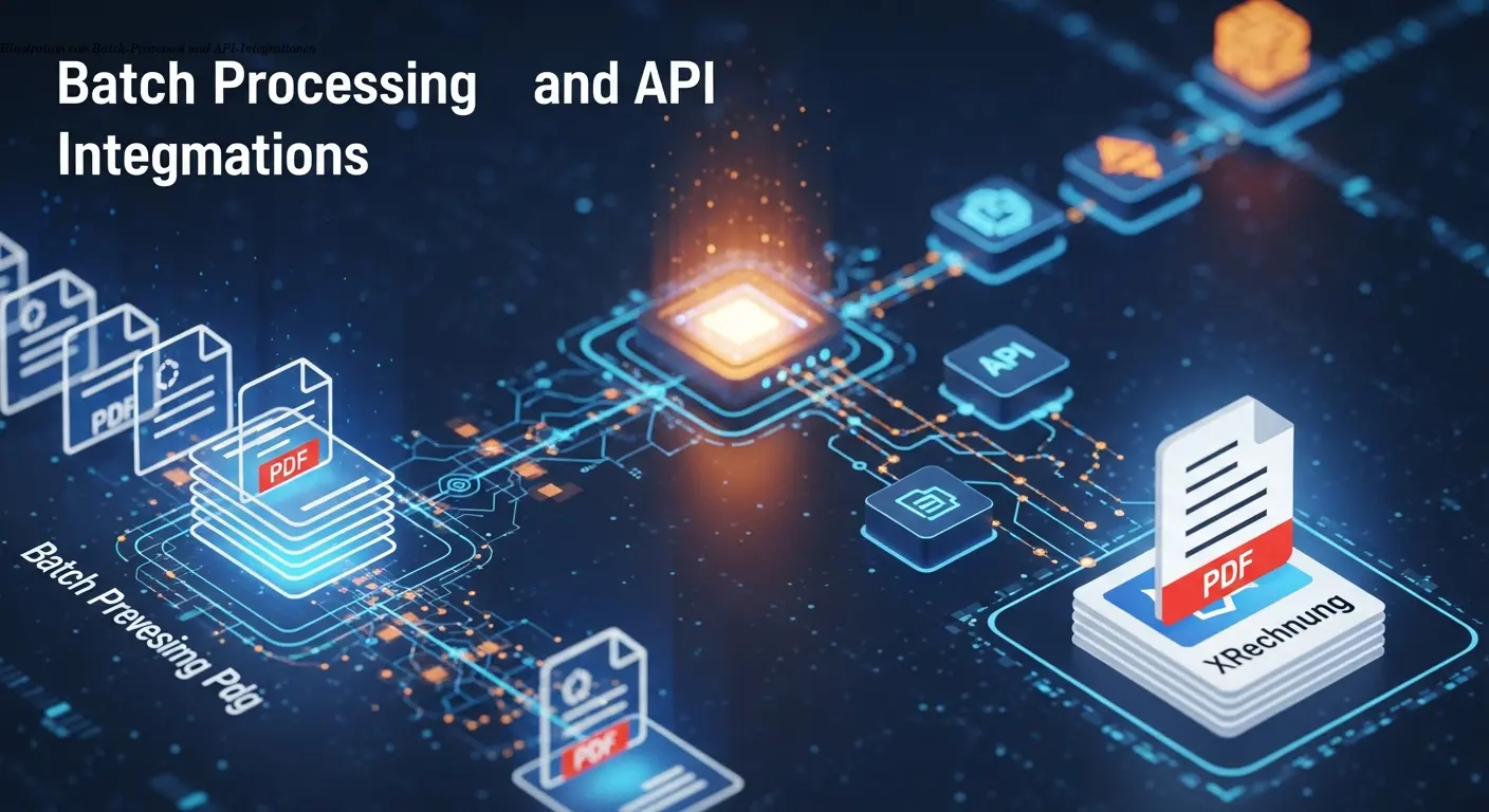 Illustration von Batch-Prozessen und API-Integrationen
