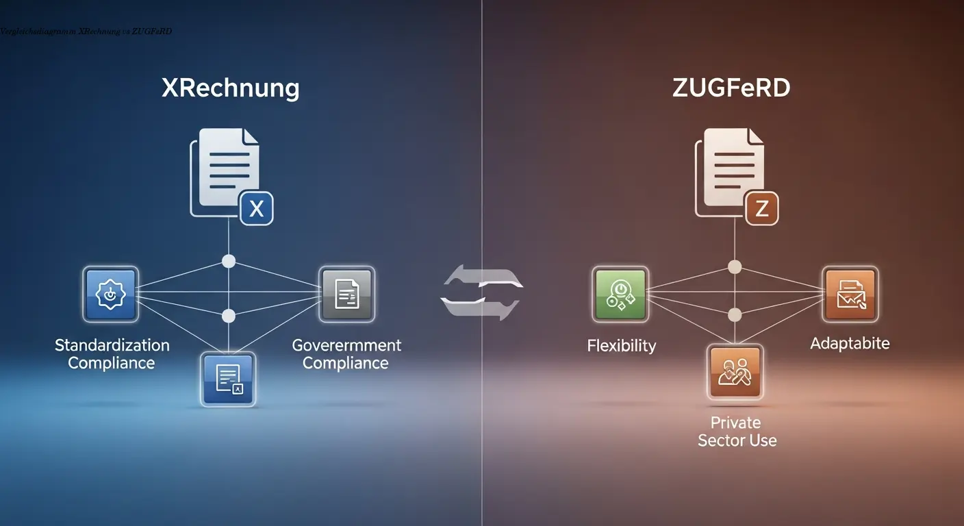 Vergleichsdiagramm XRechnung vs ZUGFeRD