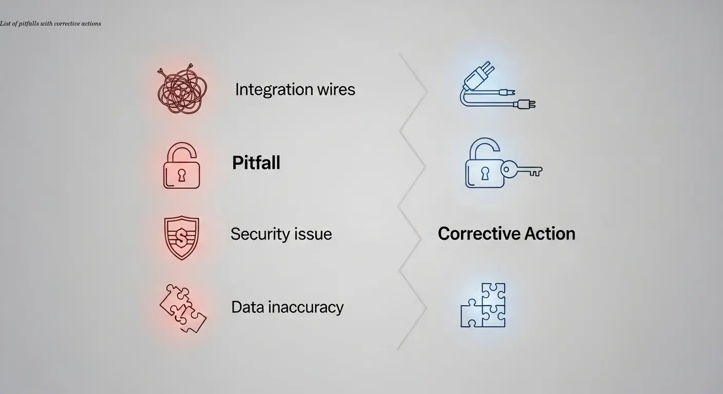 List of pitfalls with corrective actions