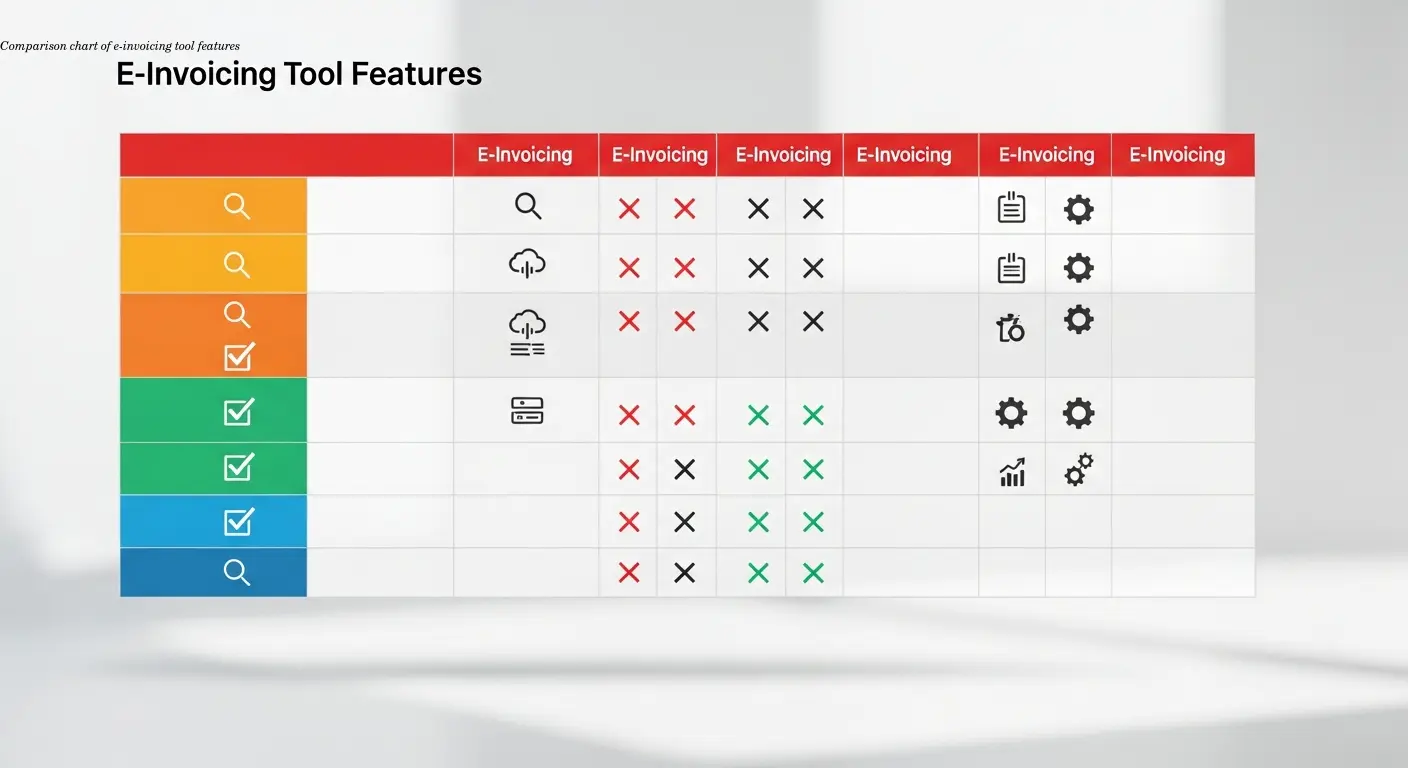 Comparison chart of e-invoicing tool features