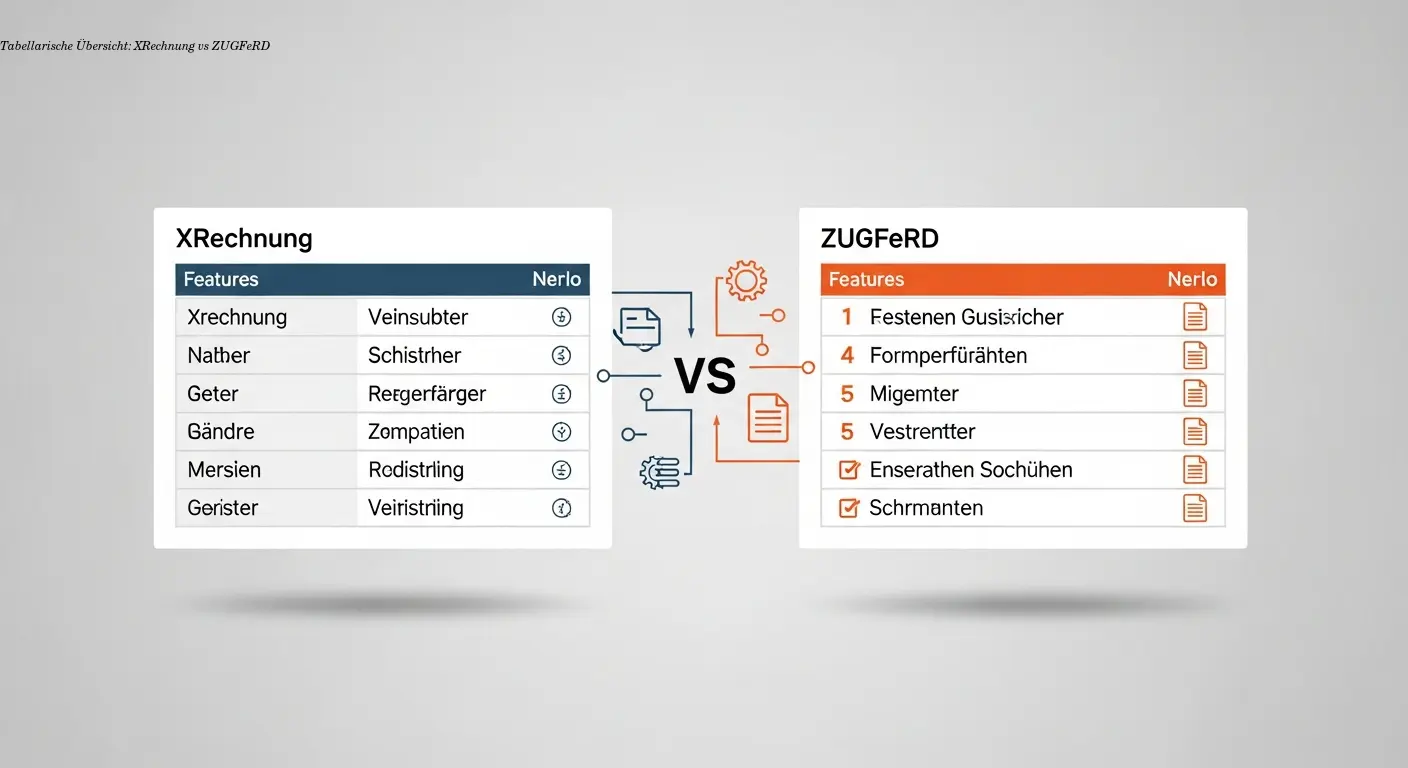 Tabellarische Übersicht: XRechnung vs ZUGFeRD